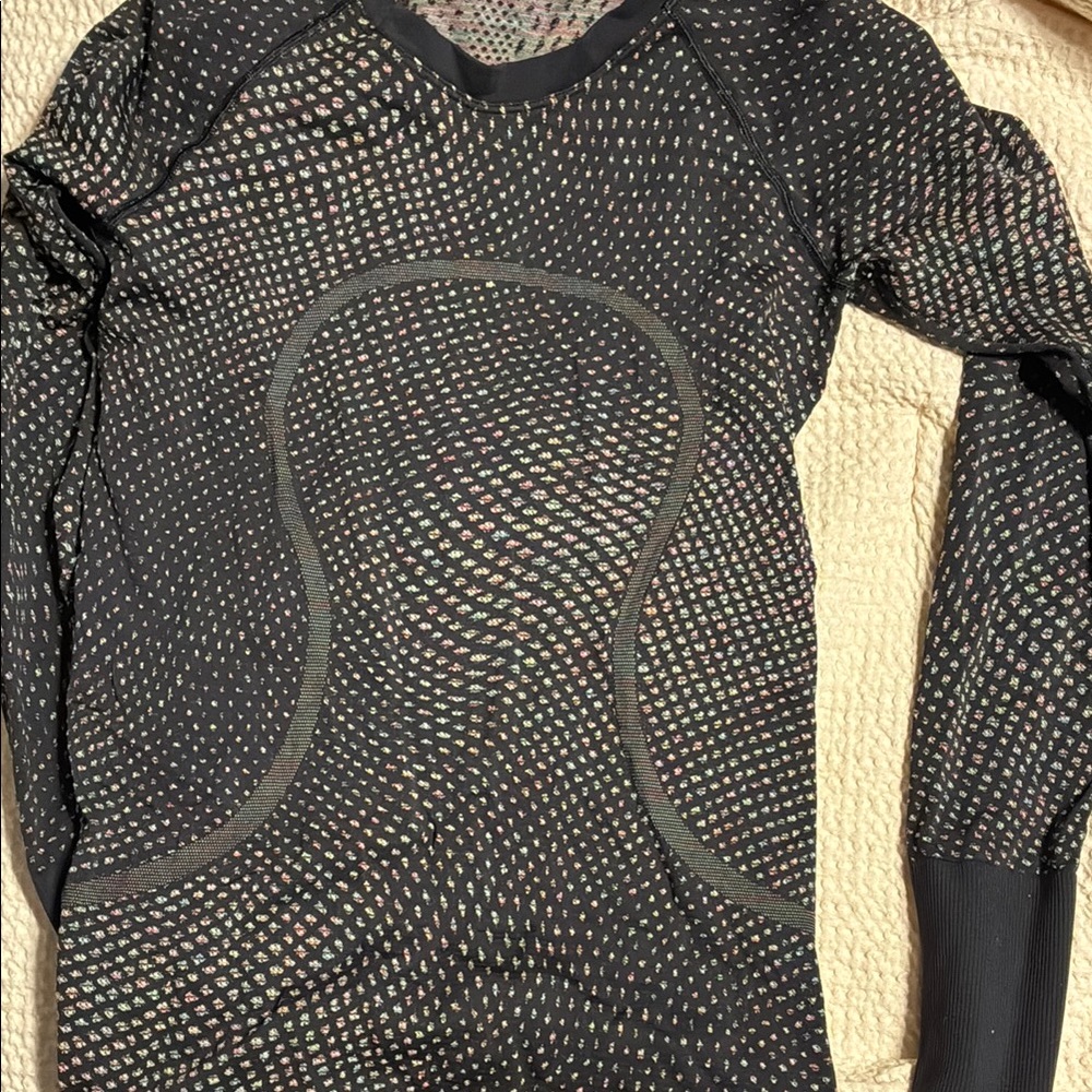 lululemon athletica Long Sleeve Tee - Black and Pink